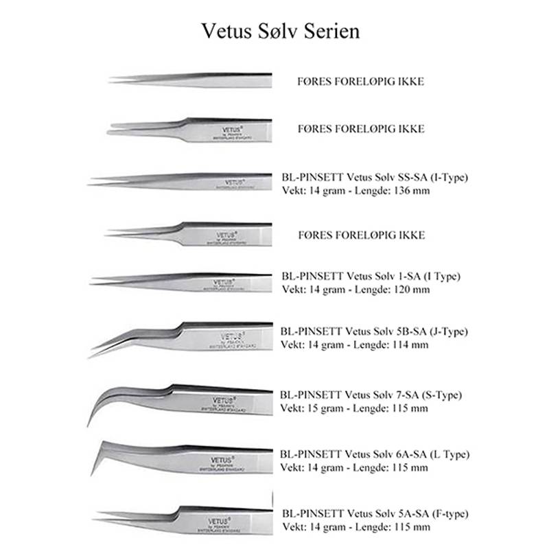 BL-PINSETT Vetus Sølv 7-SA (S-Type)
