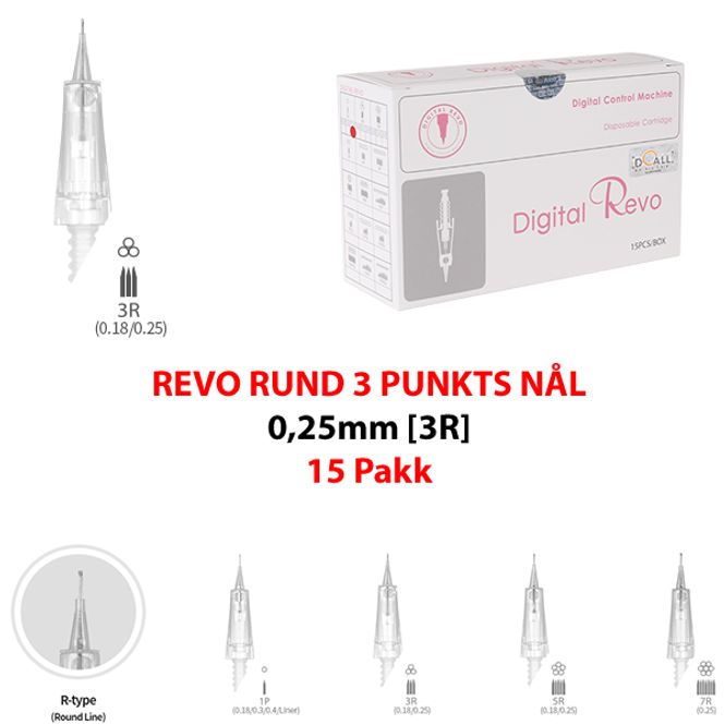 Hovedbilde DO-DIGITAL REVO RUND 3 PUNKTS NÅL 0,25mm [3R] ...